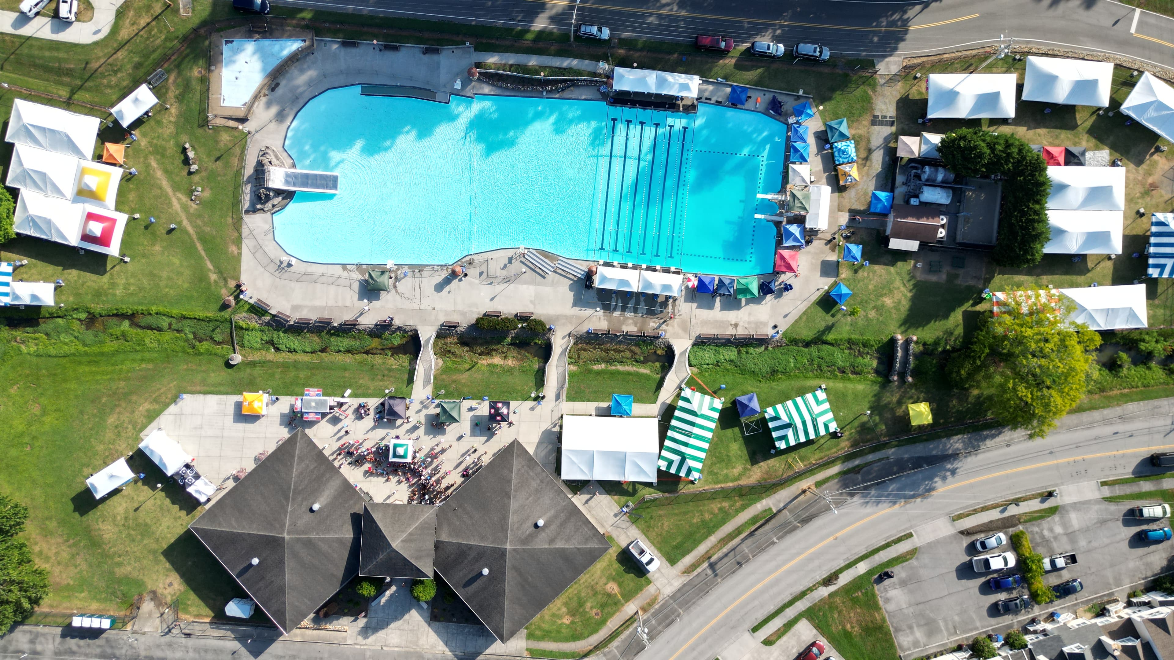 Aerial view of Springbrook Pool during the Smoky Mountain Invitational