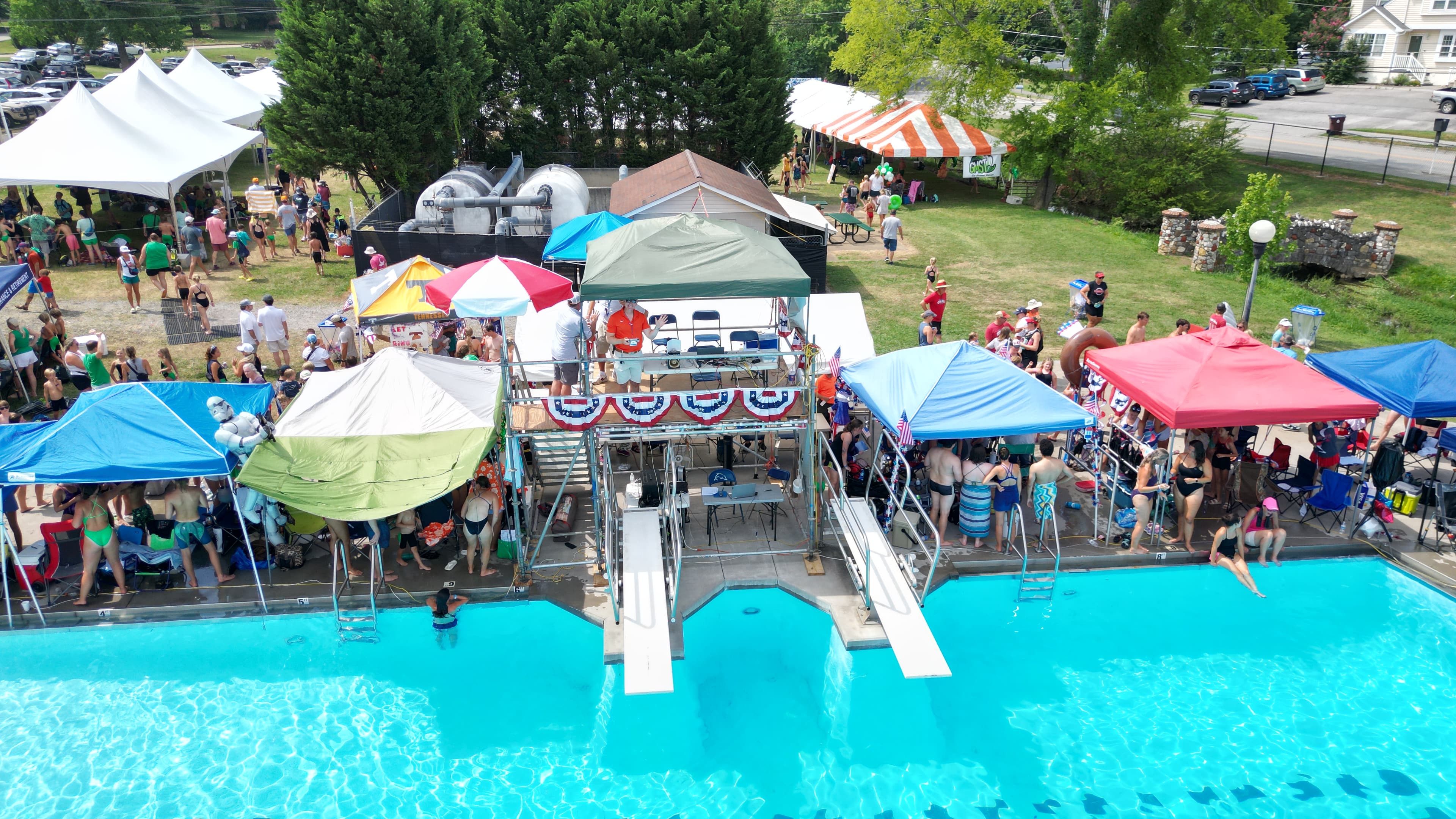 Aerial view of Springbrook Pool during the Smoky Mountain Invitational