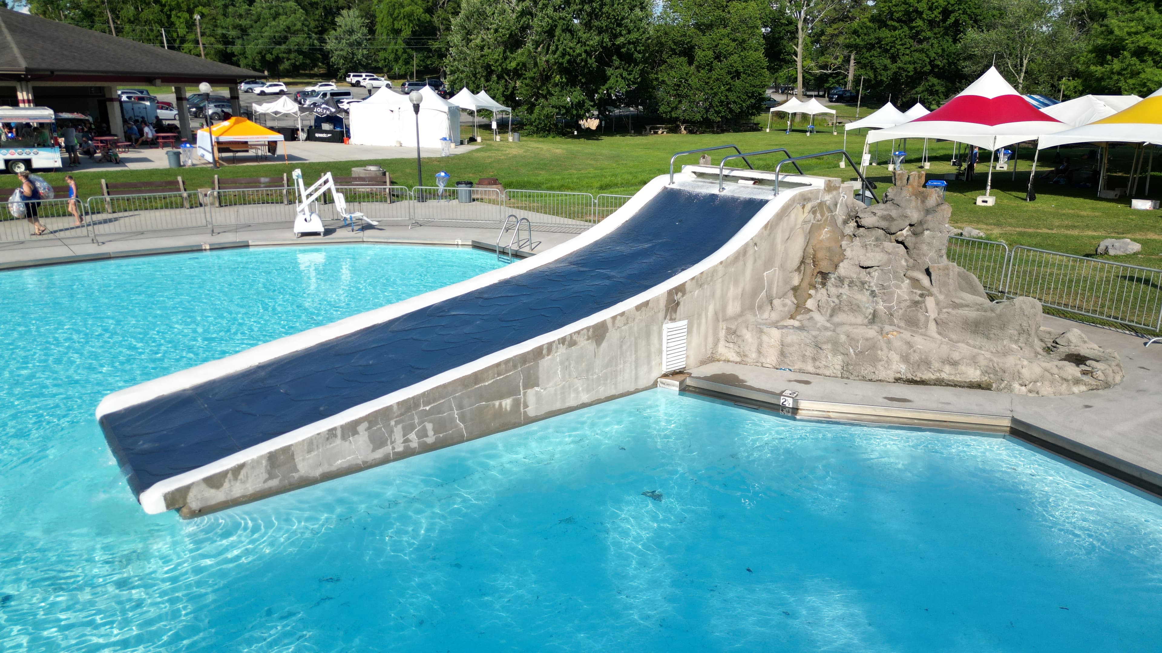 The famous water slide at Springbrook Pool.