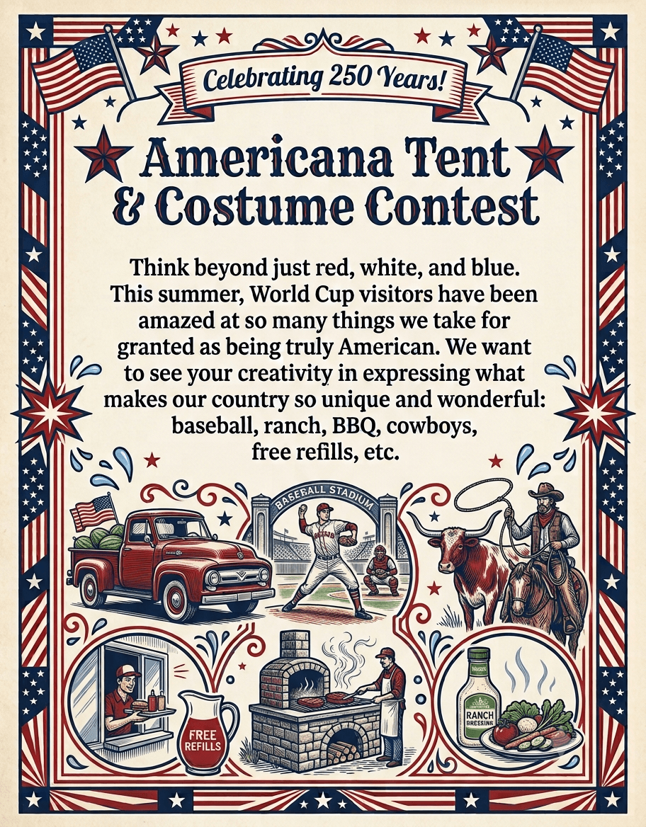 Americana tent decoration contest theme poster